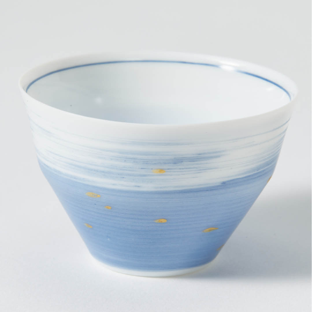 Ultra Thin Cup (Starry Night Pattern), upward angled close view