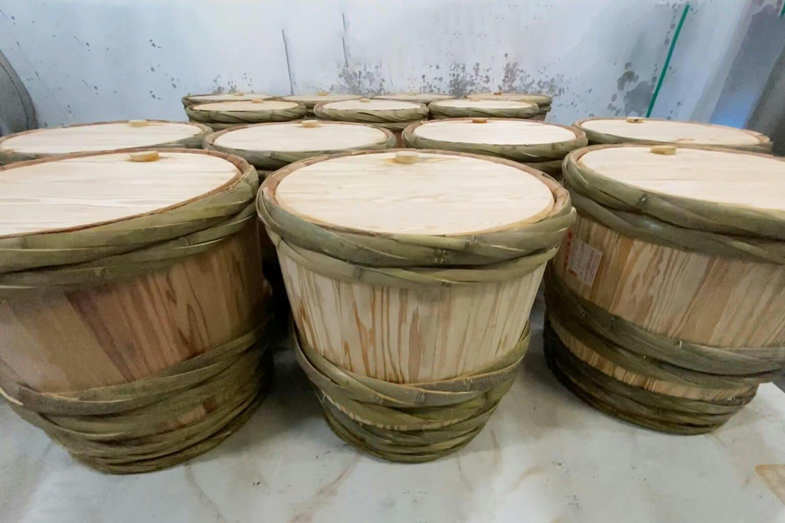 Sugi barrels made with Yoshinosugi cedar