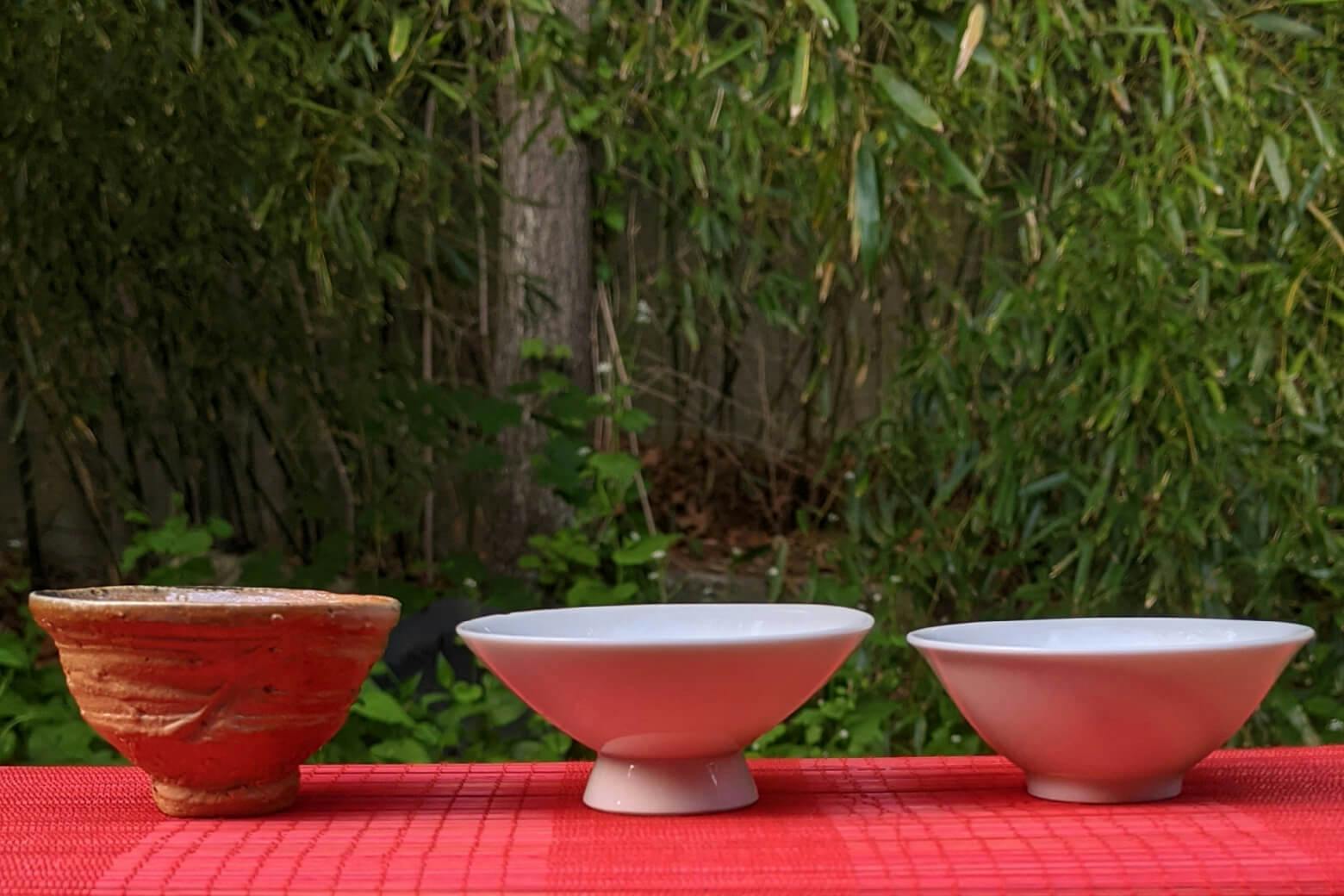 Various sakazuki cups