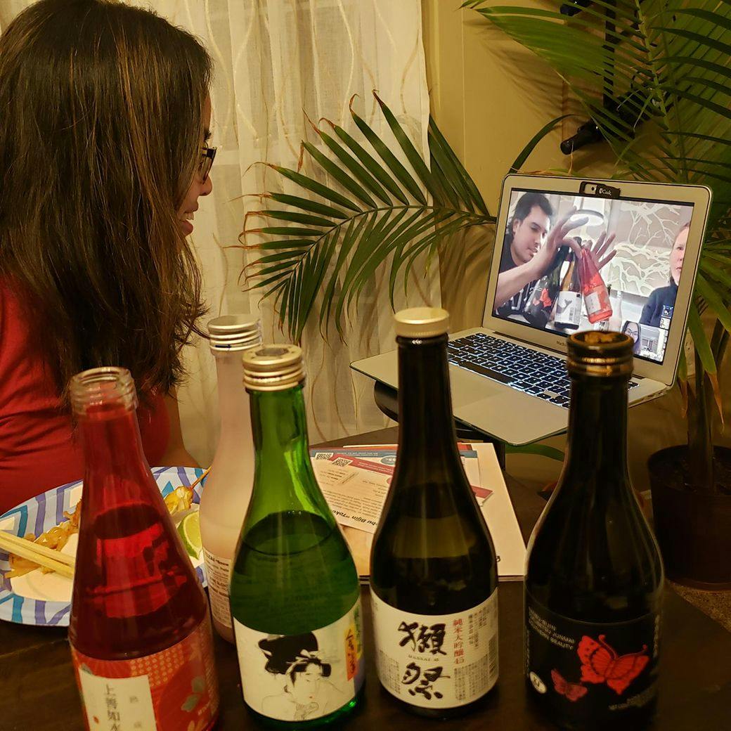 Virtual sake party