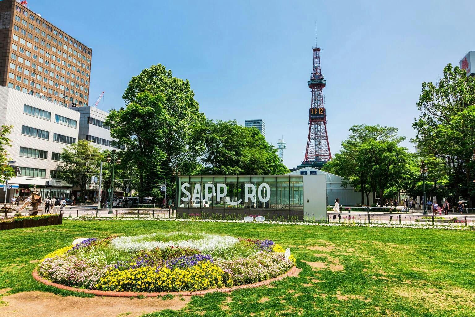 Sapporo TV Tower stands in Odori Park in Hokkaido’s capital.
