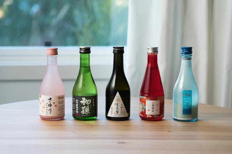 varieties of sake bottles