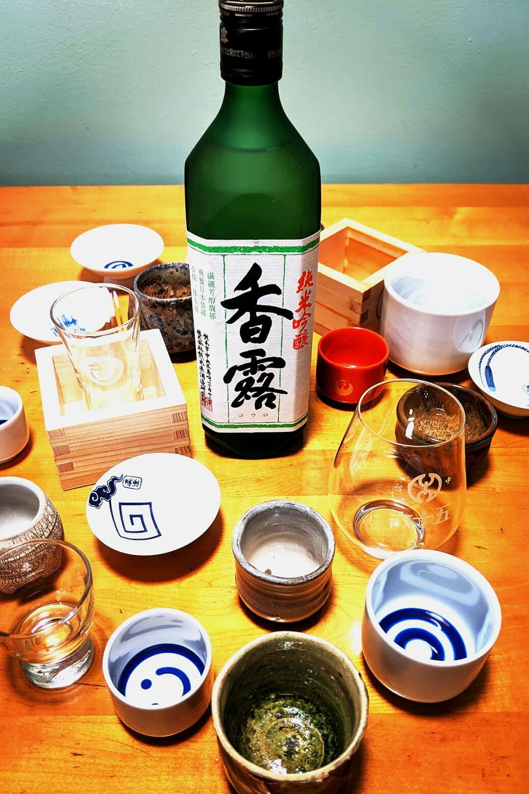Different shapes sake cups