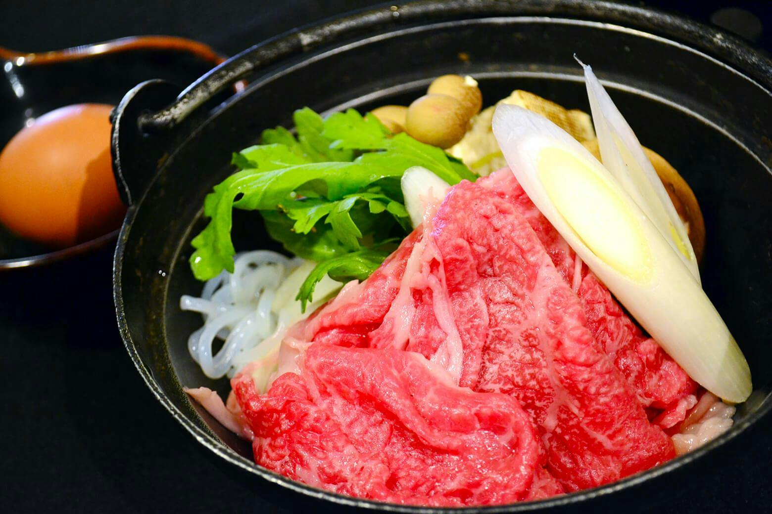 Sukiyaki using local premium beef