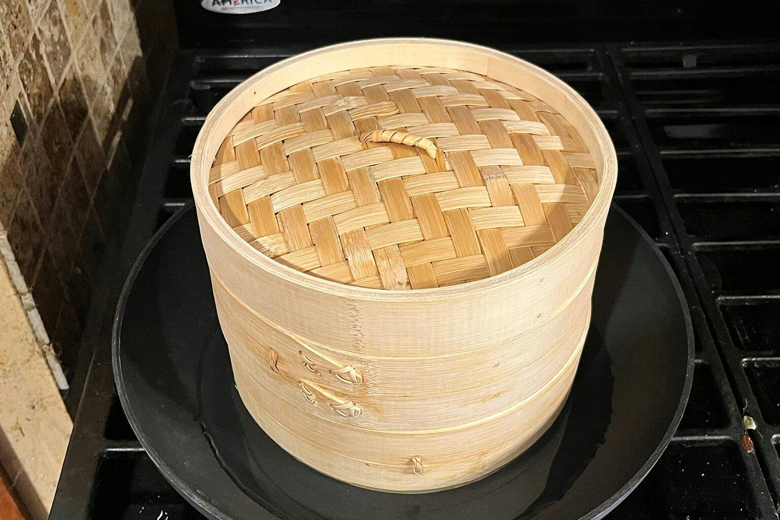 If you don’t have a bamboo steamer, you may cook in boiling water instead