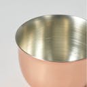 “Hana” Tin Guinomi Cup (With Copper Mirror Finish), upward angled close view