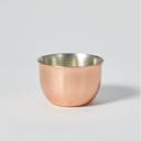 “Hana” Tin Guinomi Cup (With Copper Mirror Finish), upward angled view