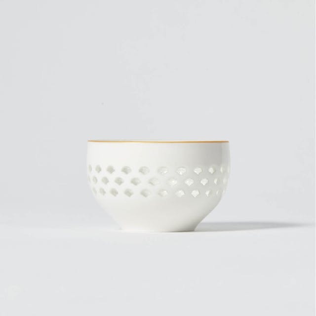 Hotarude Cup With Mica Gold Rim, side view