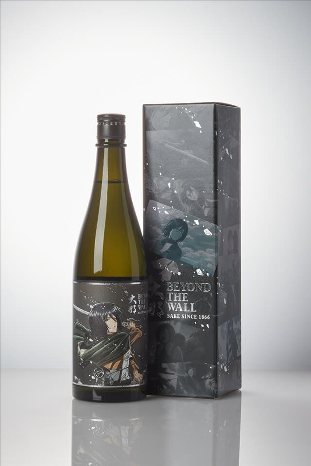 Daina “Beyond the Wall” Mikasa Label Junmai Ginjo, standing in front of a product box
