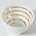 Ultra Thin Cup (Gold and Silver Spiral), upward angled close view