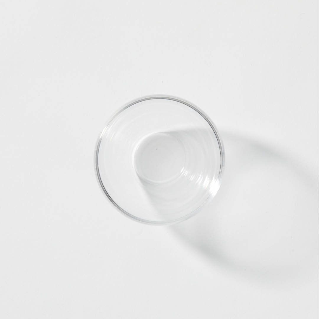 “Aderia” Craft Sake Glass Mellow, top view